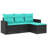Ebern Designs 4 Piece Patio Sofa Set With Cushions Black Poly Rattan-358516026