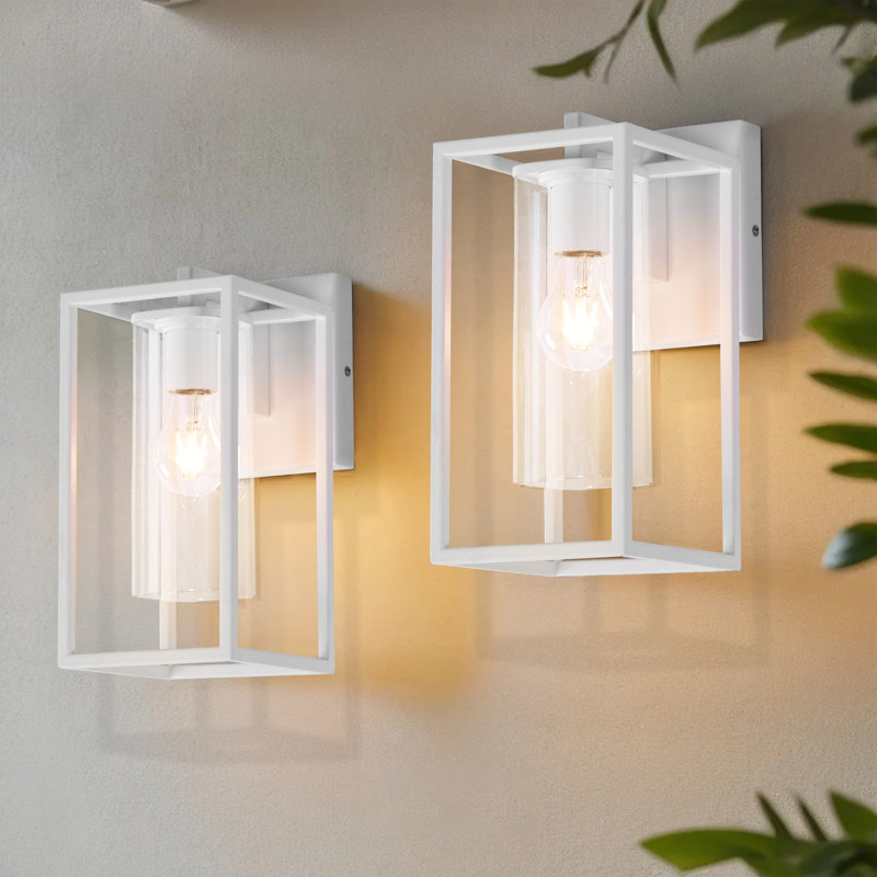 Lanterne murale d'extérieur Tiernan, Blanc, H 12,15 po x l 5,75 po x P 8,05 po