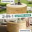 28'' Magnesium Oxide Outdoor Coffee Table with Wood-Look Textured Surface, Round, Natural Oak-1244555840