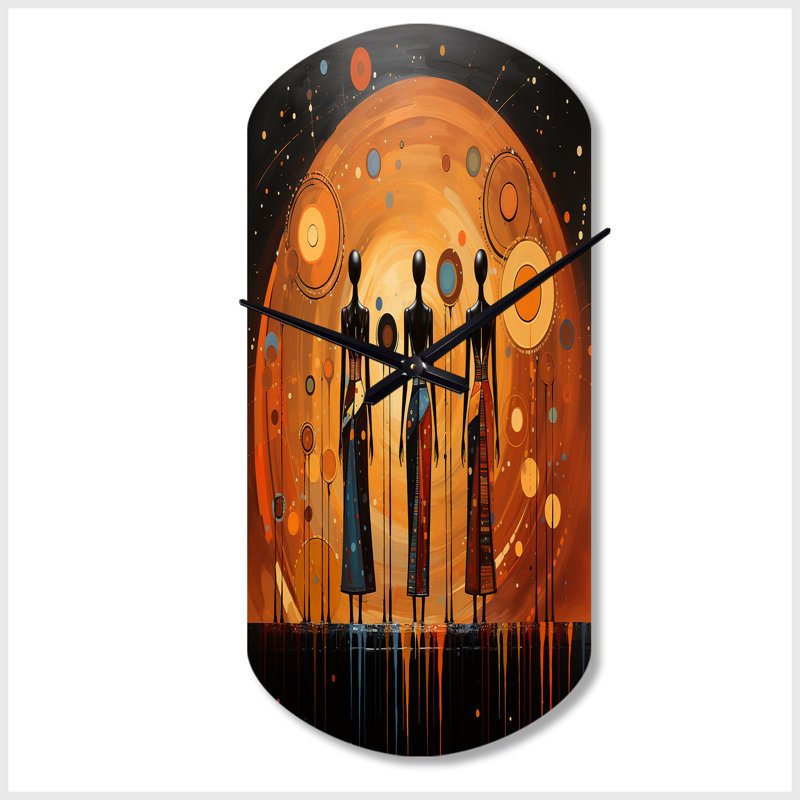 Horloge murale Karekin, art afro-américain Soulful II, Grand