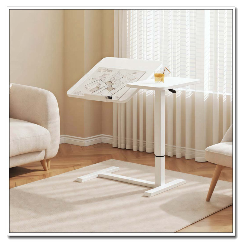 Table de chevet inclinable et mobile, Blanc
