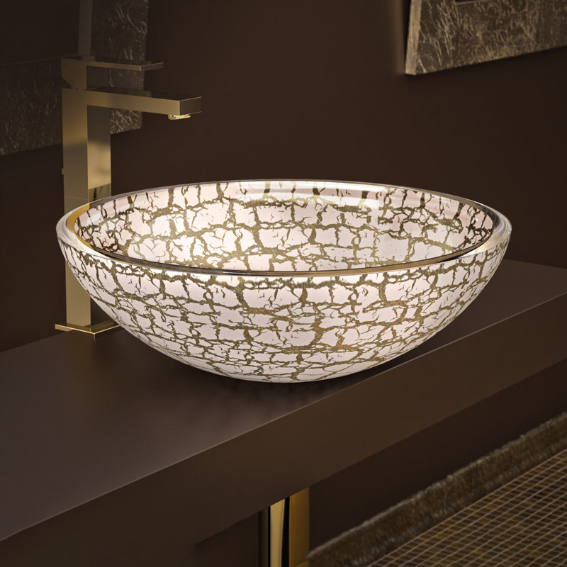 Atelier 17.4'' L Bathroom Sink, Gold/White