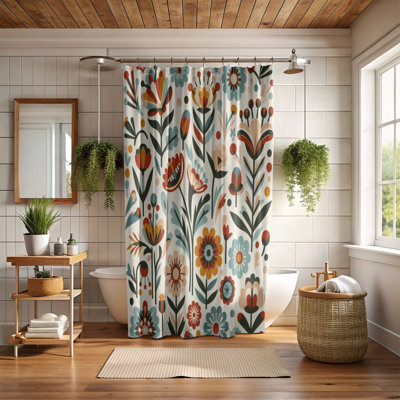 Rideau de douche standard 1 pièce Vintage Floral Burst