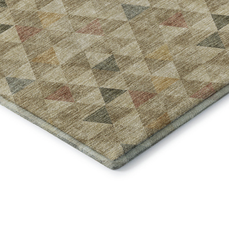 Tapis beige Cerrito lavable à la machine de qualité supérieure, Rectangle 10 pi x 14 pi