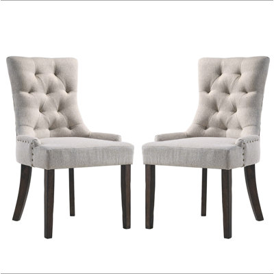 Set of 2 Fabric Upholstered Dining Chairs