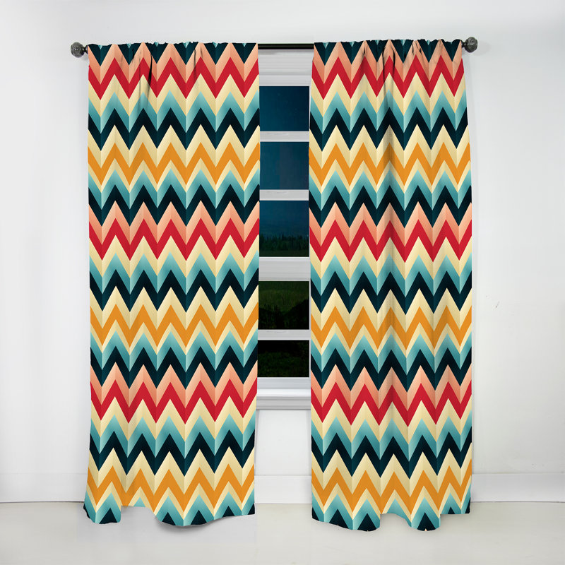 Rideau obscurcissant Kevion - Chevron - 1 panneau, L 52 po x L 120 po