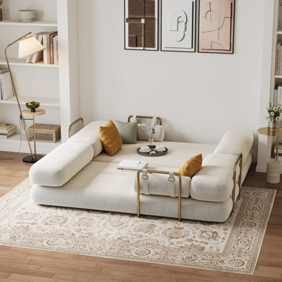 81" Velvet Futon Sofa Bed 3-Seater
