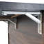 Îlot de cuisine avec grand rangement, plateau de table rabattable - deux tiroirs en noyer, poubelle, rallonge pliable, tablette réglable, support à épices, porte-serviettes
