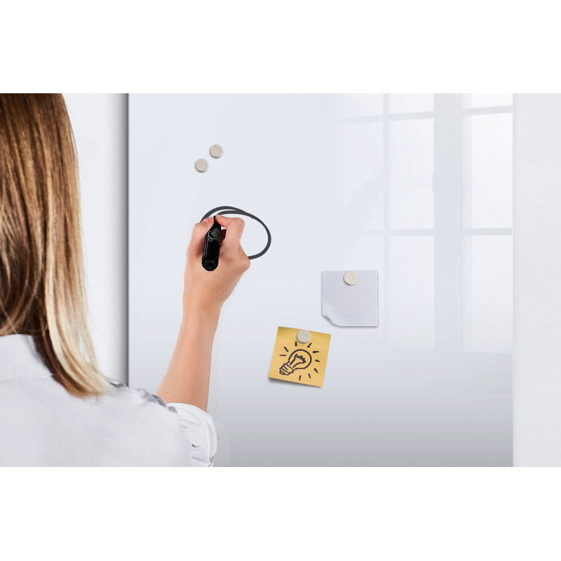 Magnetic Glass Dry Erase Board, Dark White