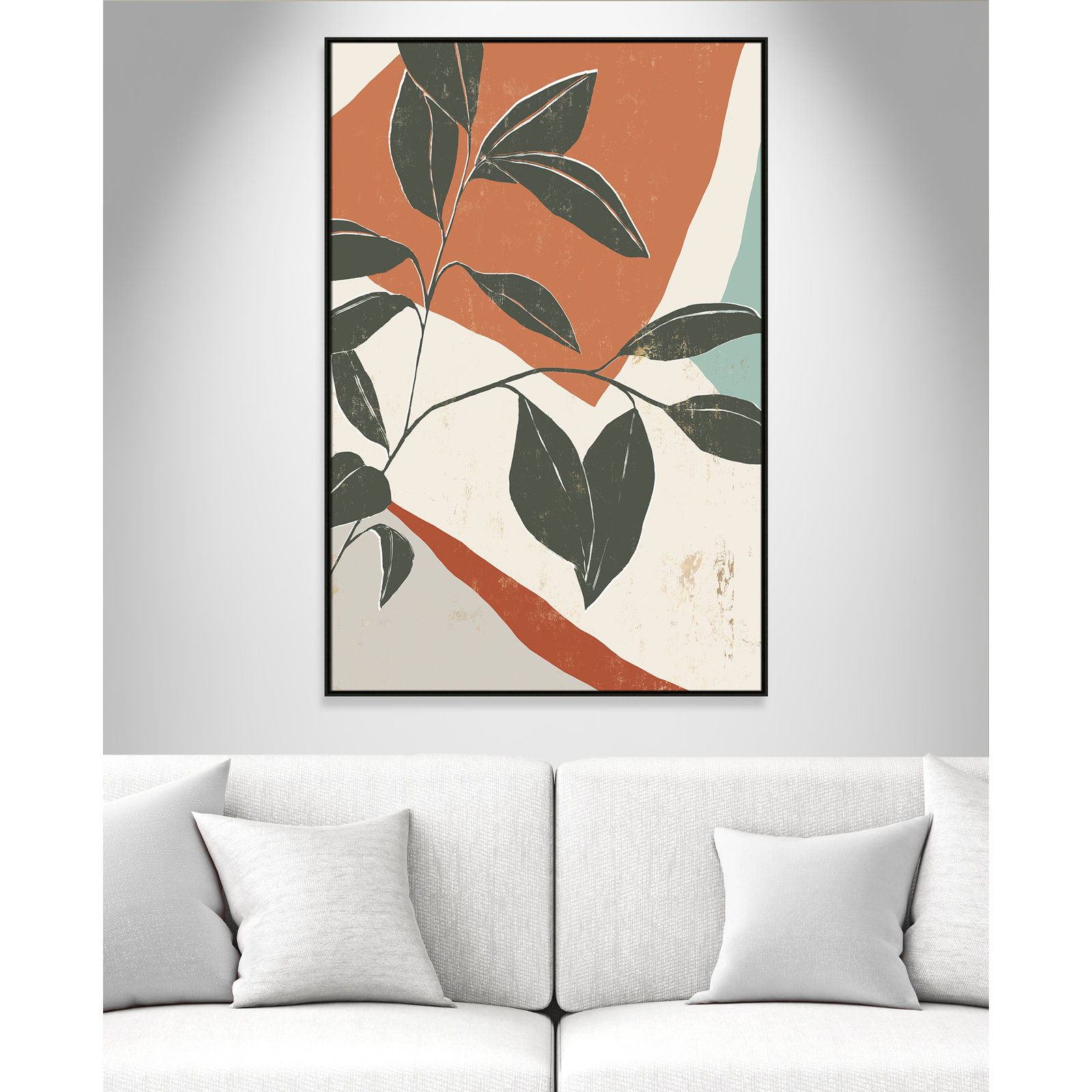 Cutout Leaves "Cutout Leaves I" Print, 61.5" H x 41.5" W x 2" D, Espresso Framed