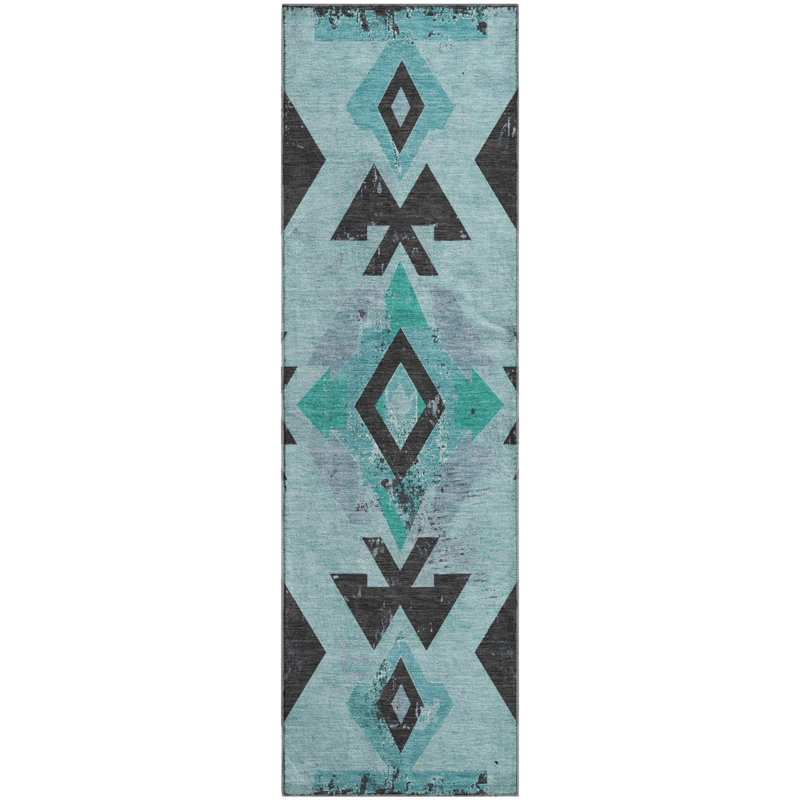 Premium Machine Washable Fairwood AMF1882 Aztec Rug, Runner 2'3" x 7'6"