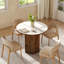 Round Solid Wood Base Dining Table