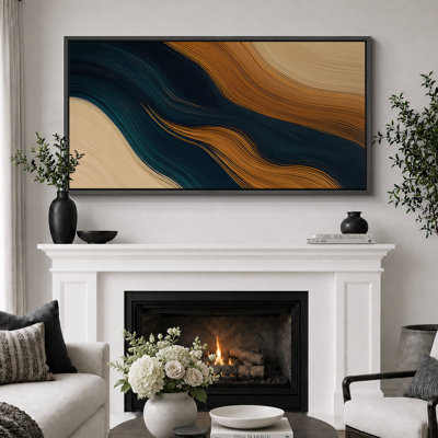 Large Framed Canvas Print Wall Art - Neutral Abstract Print for Minimalist Modern Wall Decor