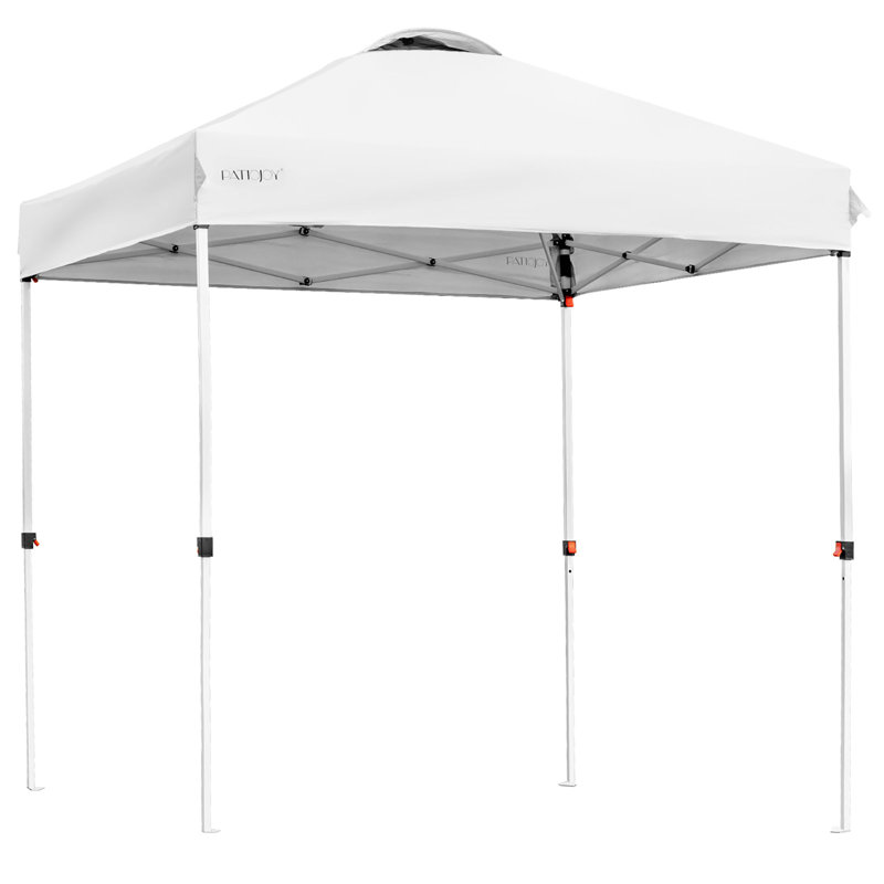 White 6.6 x 6.6 Feet Adjustable Outdoor Canopy Tent with Roller Bag
