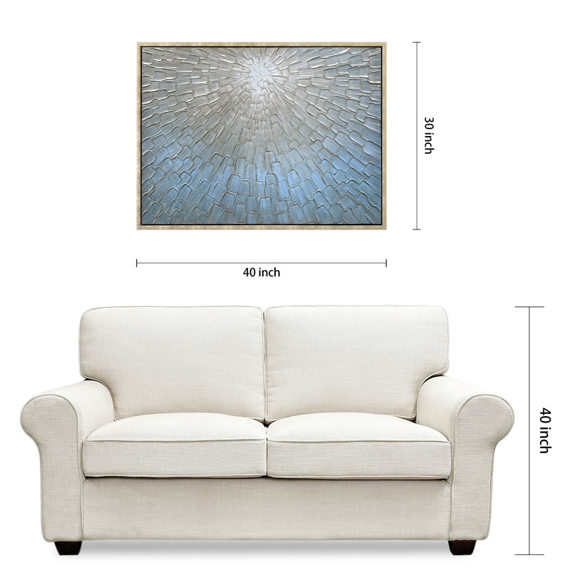 Art mural sur toile bleu texturé éthéré