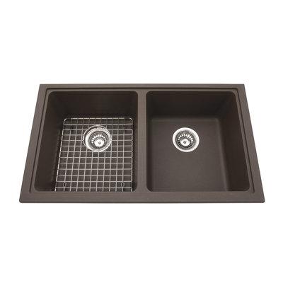 Évier de cuisine à double cuve encastrable l 31 po x l 18 po granite