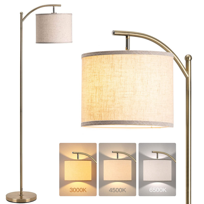 Lampe sur pied traditionnelle Clion, Beige/Or