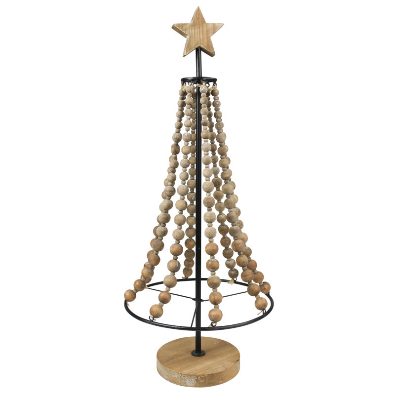 Arbre de Noël à billes de bois