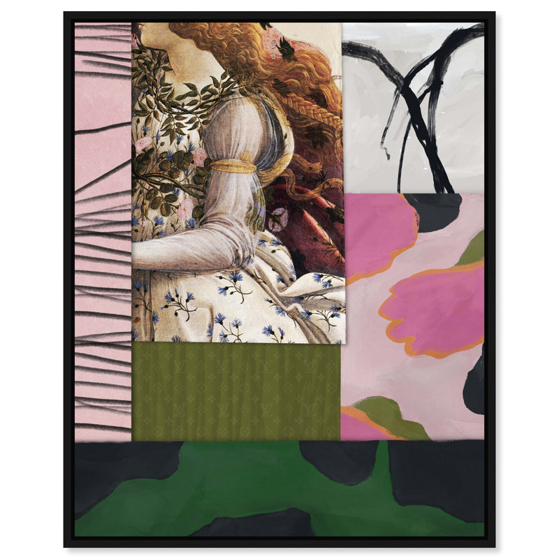 Impression abstraite sur toile « Déesse des fleurs » par Oliver Gal, 25"H x 21"W, Black Frame