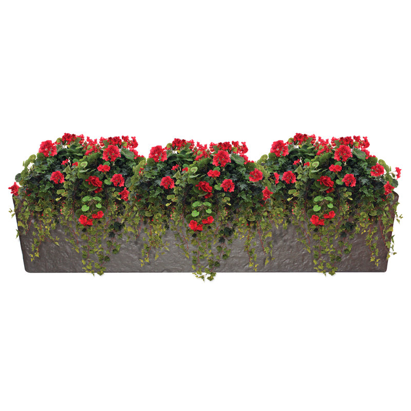 Extra Large Bronze Resin Rectangular Trough Planter