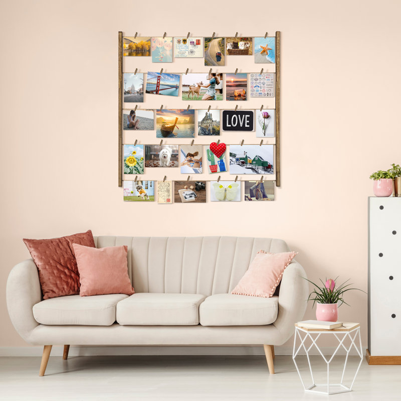 Cadre photo en bois collage, Brun