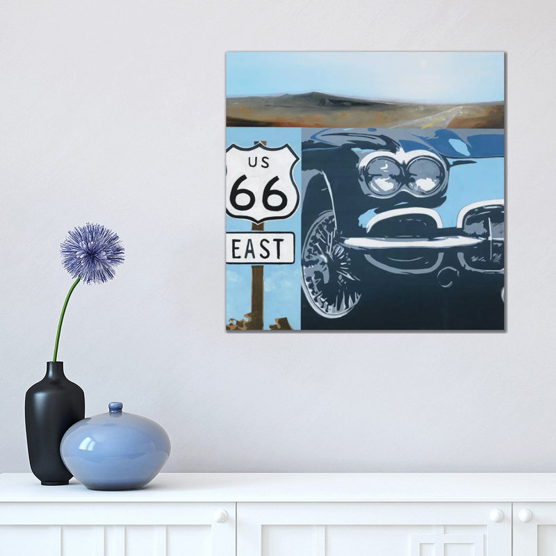 Route 66-A 1 Piece Wrapped Canvas Painting, 45.72 cm H x 45.72 cm W x 1.91 cm D