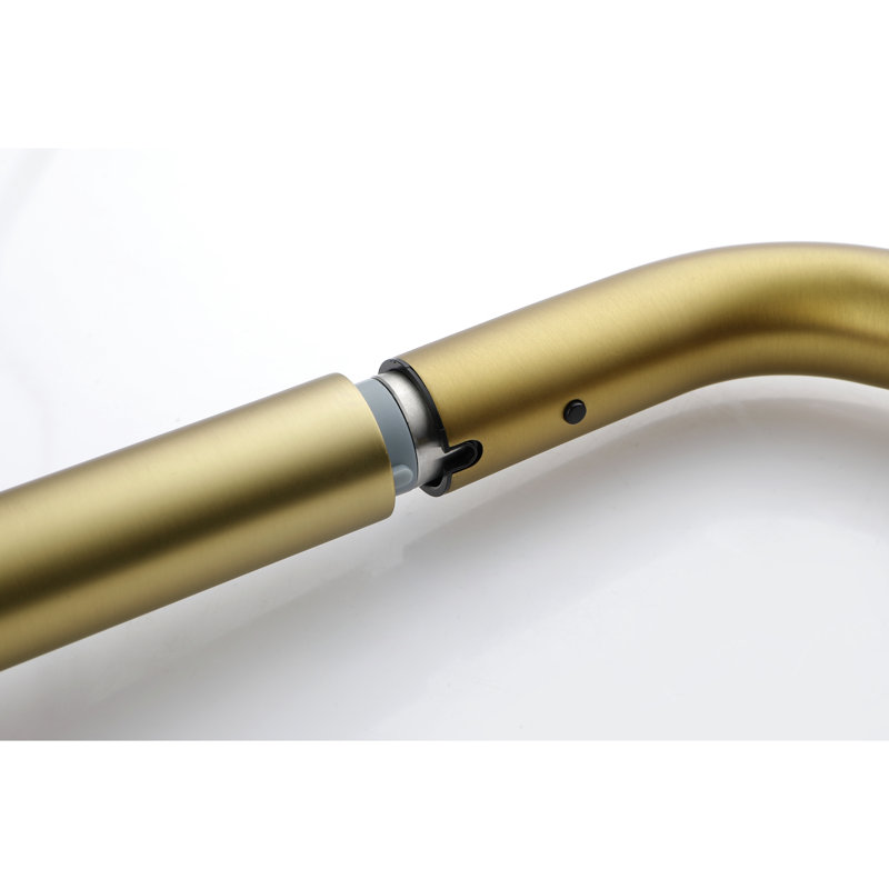 Pull Down Kitchen Faucet In Gold And Stainless - Modern Elegant Design For Aesthetics High Arc Sink Versatile Stream Spray Options