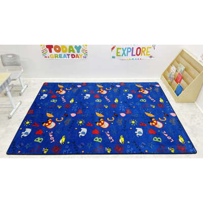 Tapis bleu Playtime Doodle