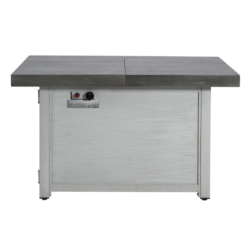 Extendable Rectangle Aluminum Alloy Fire Pit Table, 50,000BTU