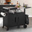 Îlot de cuisine en métal durable avec table pliable, station de barbecue portative