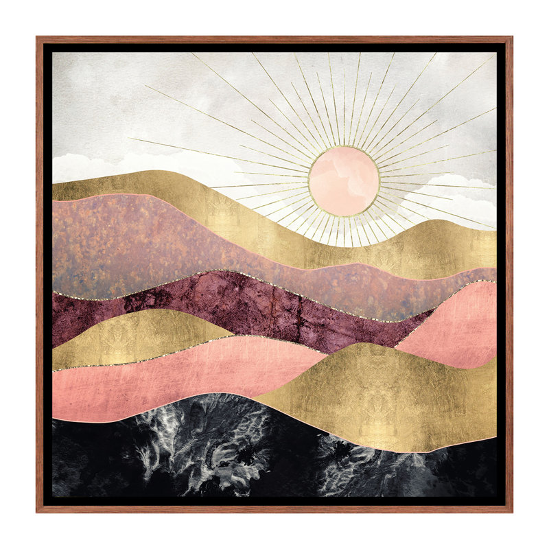 « rosé sun » par spacefrog designs-print, Toile avec cadre en bois brun, H 18 po x l 18 po x P 1,5 po