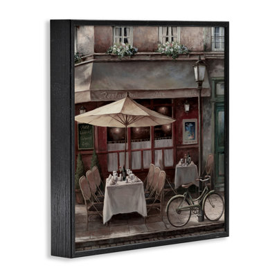 Outside Dining Bistro Framed Giclee Art, design by T.C. Chiu
