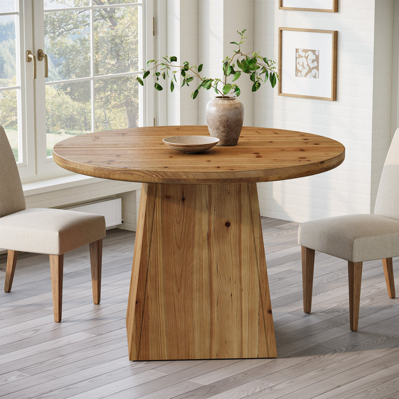 39" Solid Wood Round Pedestal Dining Table