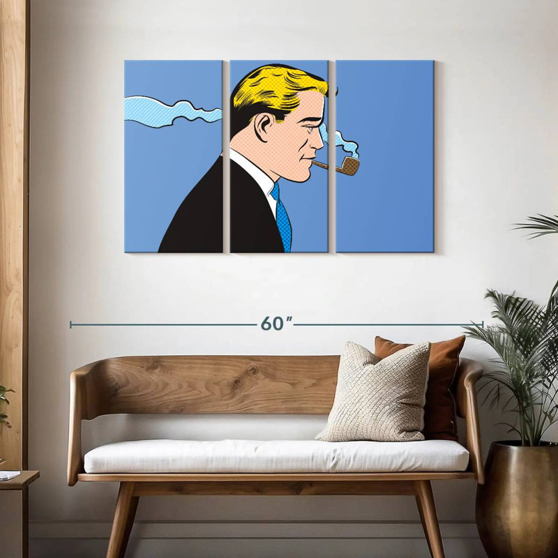 Leisha fumant une pipe, H 28 po x l 45 po