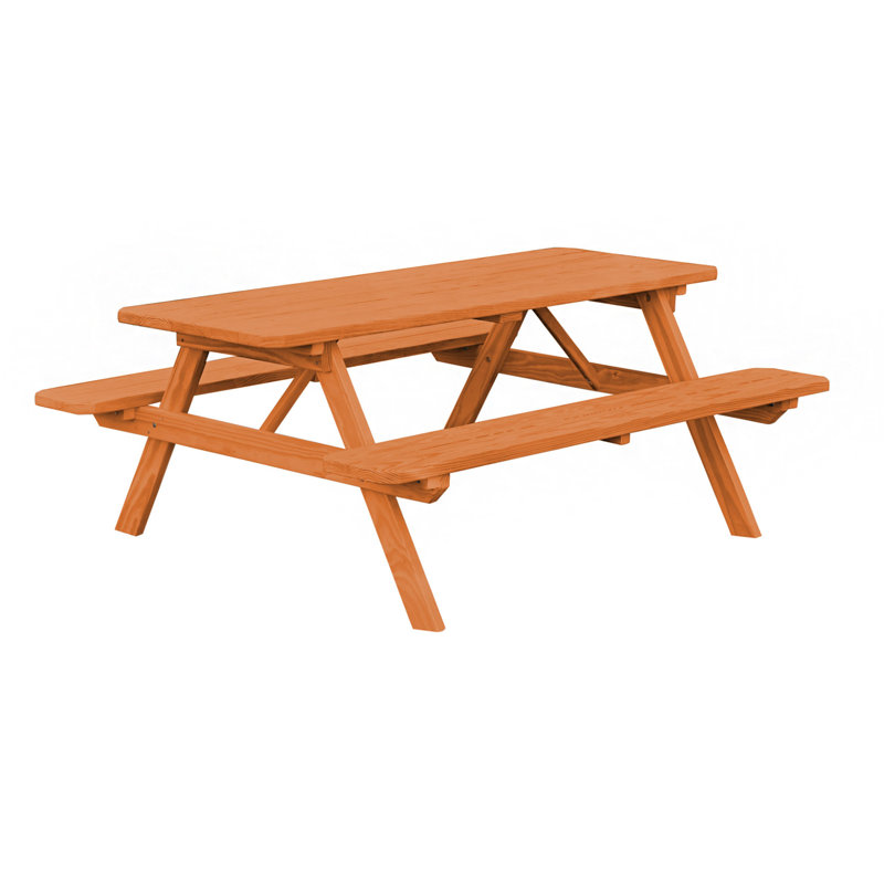 Table de pique-nique en bois massif Latisia, Teinture cèdre