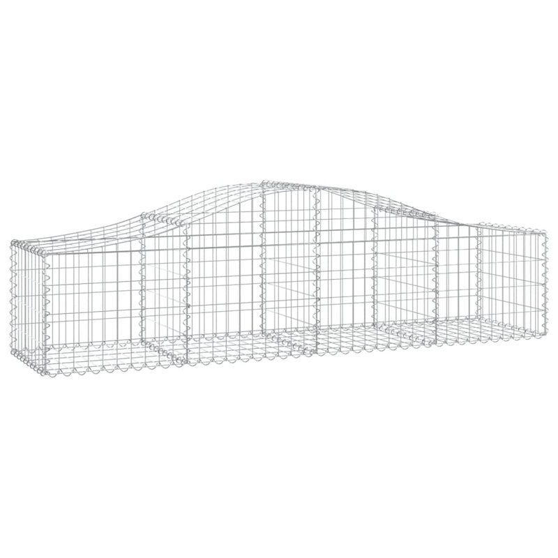 Ensemble de 7 paniers en fer galvanisé argentés Vidaxl Gabion, H 1,6 pi x l 6,6 pi
