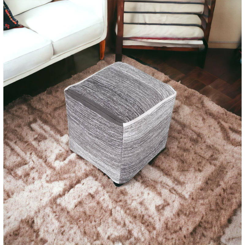 Repose-pieds 100% coton 16 po gris