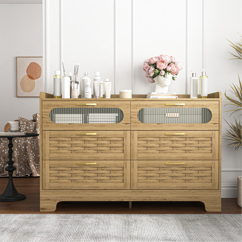 Commode 6 tiroirs en bois