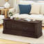 Banc de rangement Clovia 47,4 po en bois, coffre à couvercle rabattable pour entrée, chambre, salon-693743444