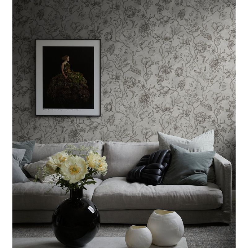 Kolonin Floral Wallpaper Roll, Sandstone