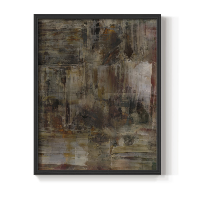 «Molten Patina II», reproduction encadrée - bois massif, H 11 po x l 9 po, Noir, noir, noir, noir