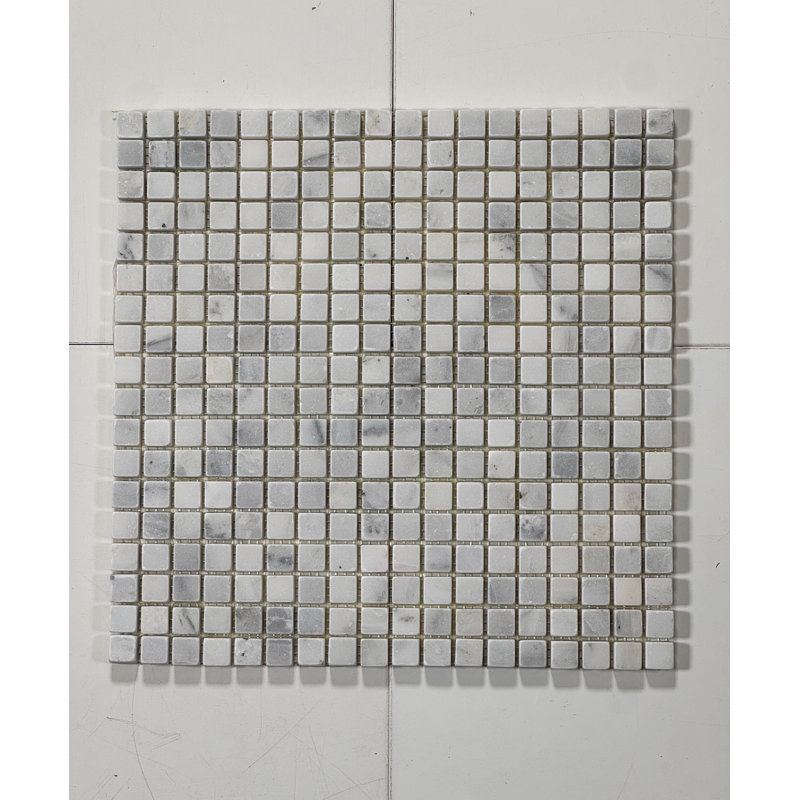 Tumbled Eastern White Mosaic 5/8"X5/8"