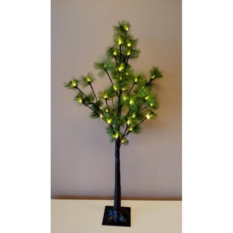 Arbre de noël artificiel pin vert 40 po avec 48 lumières blanches/claires