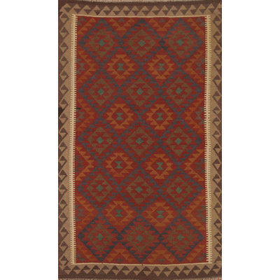 Tapis réversible en laine Kilim 5 x 8