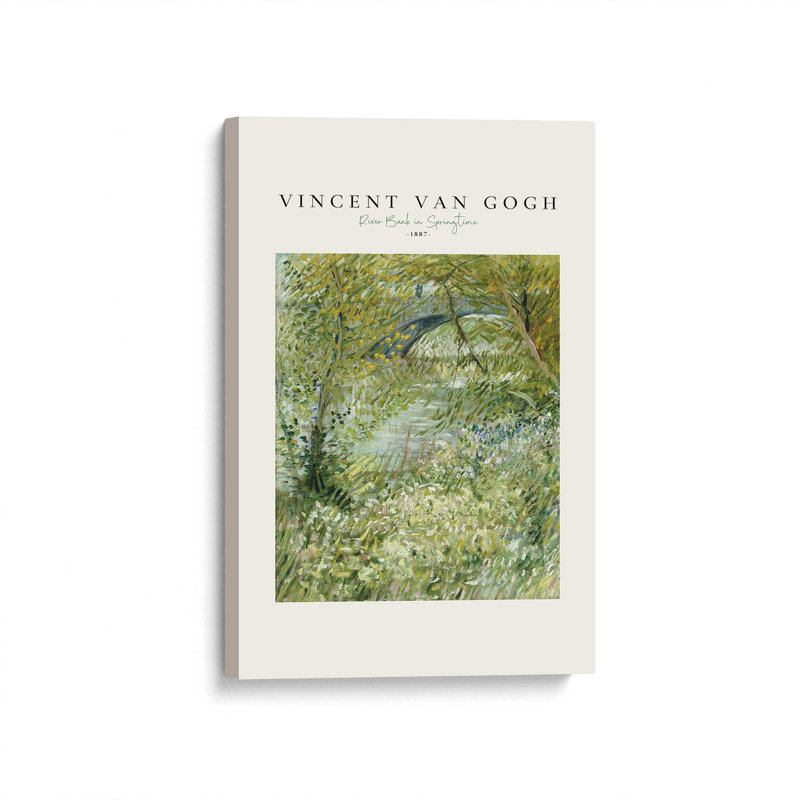 Van Gogh's River Bank au printemps v2, Toile tendue, H 18 po x l 12 po