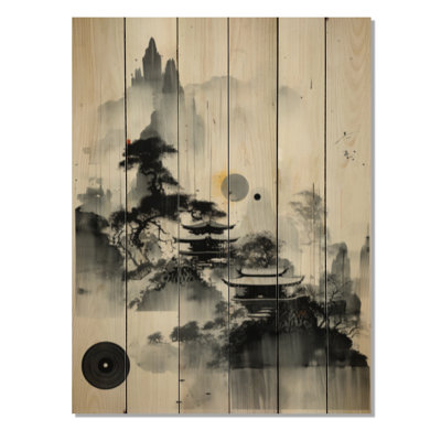 Asian Art Phonographs Sumi sur impression sur bois