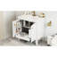 Meuble-lavabo blanc de 30 po avec lavabo, portes à fermeture douce, tablette réglable, lavabo en céramique, bois véritable et saveur, matériaux,