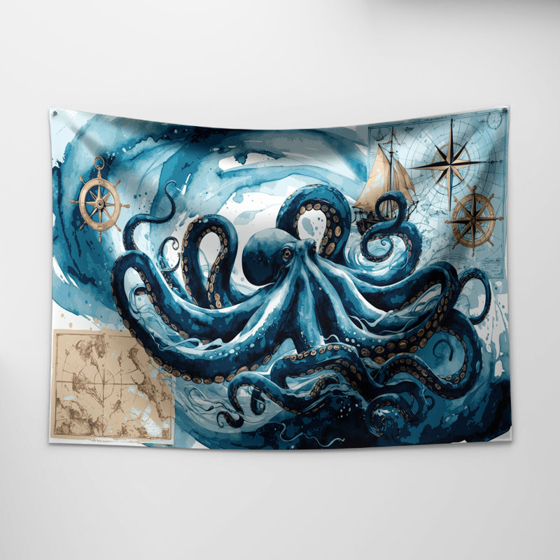 Tapisserie murale nautique du Pacifique, 26 po x 36 po
