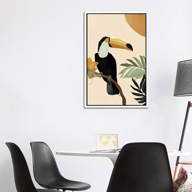 Toucan 1 Piece Wall Art on Canvas, 101.6 cm H x 66.04 cm W, White Framed Canvas