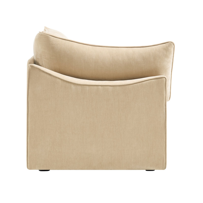 Chenille de blé 1 avec velours, accoudoir intégré et avec accoudoirs, siège escamotable avec repose-pieds, siège en forme de croissant unique, passepoil avec coussin d'accoudoir, repose-pieds intégré, confortable
